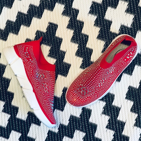 Size 10 Studded Red Sneakers - Picture 5 of 6